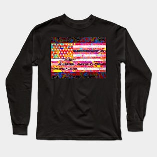 US Flag Painted Long Sleeve T-Shirt